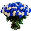 Фото товара 101 біла і синя троянда (фарбована) в Ровно