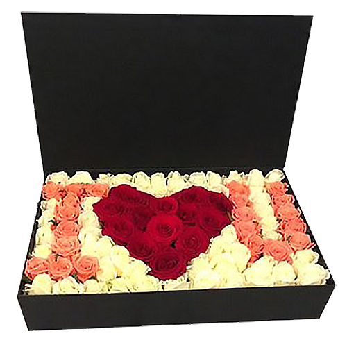 Фото товара 101 троянда в коробці "I love you" в Ровно