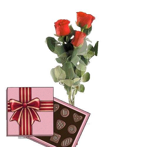 Фото товара 3 красные розы с конфетами в Ровно