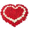Фото товара 101 троянда серцем: червона, біла, червона в Ровно