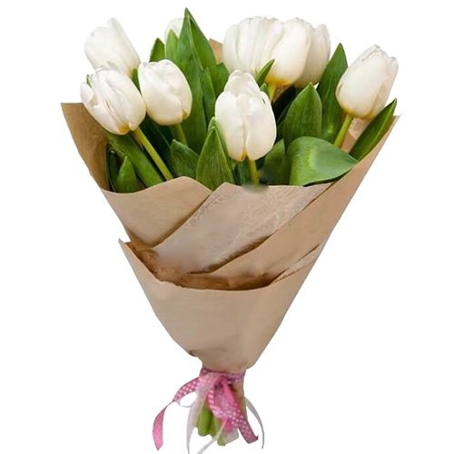 Фото товара 11 білих тюльпанів в Ровно