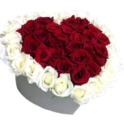 Фото товара 51 троянда серце у спеціальній коробці в Ровно