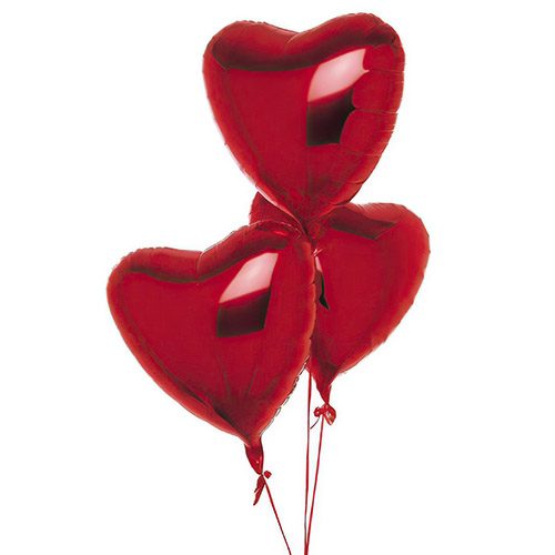Фото товара 3 повітряні кульки у формі серця в Ровно
