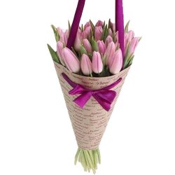 Фото товара 25 ніжно-рожевих тюльпанів в Ровно