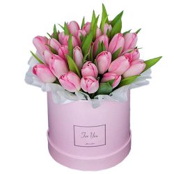 Фото товара 31 нежно-розовый тюльпан в коробке в Ровно