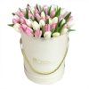 Фото товара 51 бело-розовый тюльпан в корзине в Ровно
