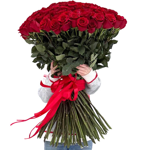Товар "101 троянда "Фрідом" метрова в Ровно Фото товара 101 троянда "Фрідом" метрова в Ровно