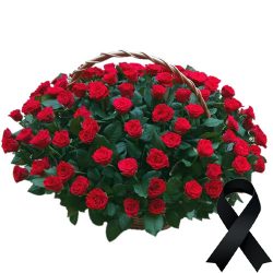 Фото товара 100 красных роз в корзине в Ровно