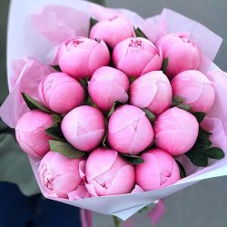 Фото товара 15 розовых пионов в Ровно