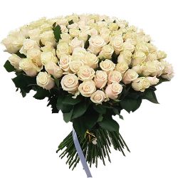 Фото товара Букет из 101 кремовой розы в Ровно