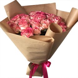 Фото товара 25 рожевих троянд в Ровно